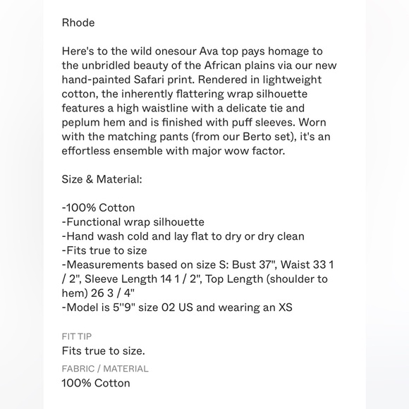 🌴🐆 NWT Rhode Resort Ava Safari Top - Picture 8 of 8